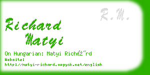 richard matyi business card